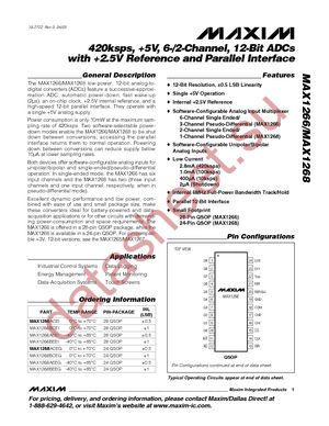 MAX1266BEEI+ datasheet  